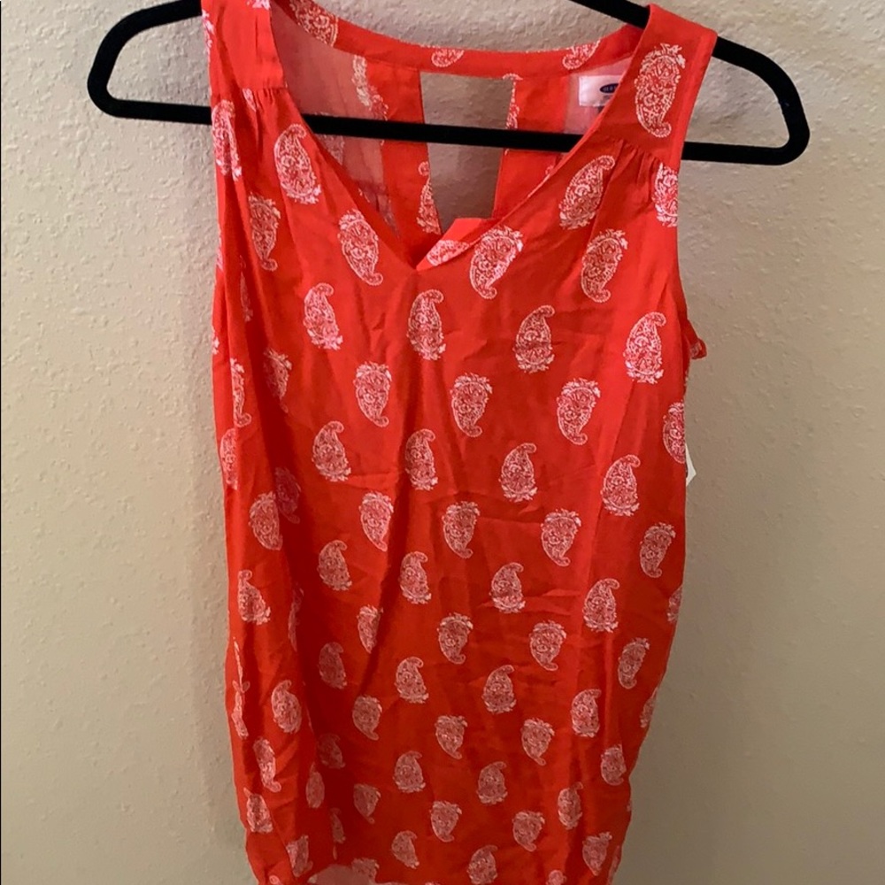 bright orange/red dress